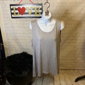 Logo layer gray tank top size large NWOT